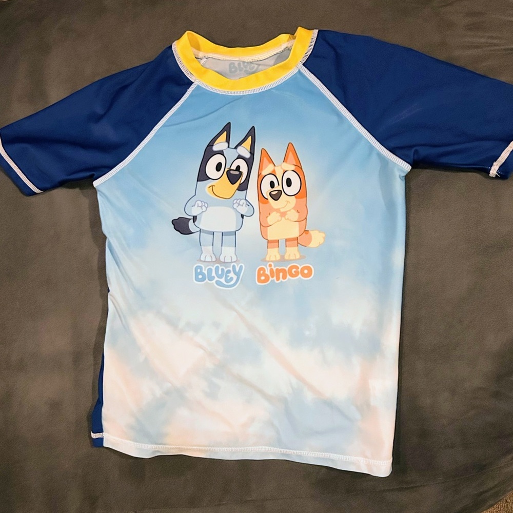 Kids Swim Shirt - Blue and Yellow Size 7/8